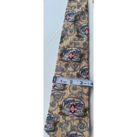 Tabasco Men's Dress Shirt Tie Tabasco Bottles 100% Silk (Made in USA) - Picture 9 of 10